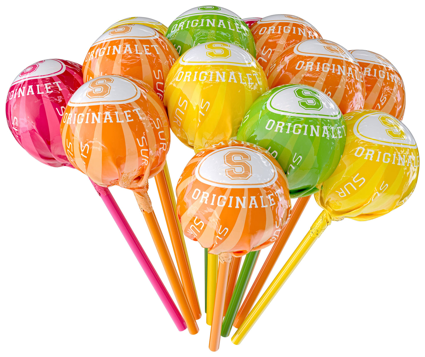 Super Sour Swedish Lollipops (S-märke Supersura Klubbor)