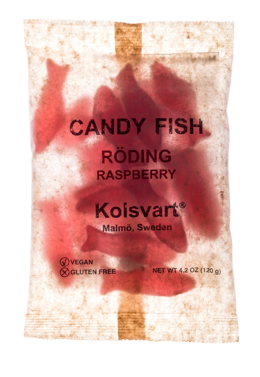 Kolsvart Sour Raspberry Gummy Fish