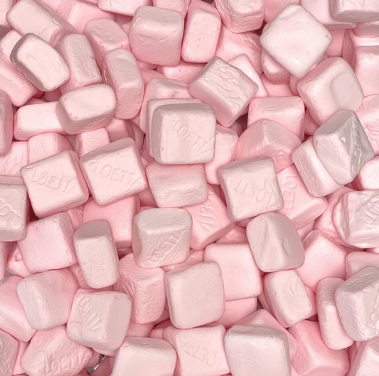 Chewy Strawberry Marshmallow Cubes Swedish Candy