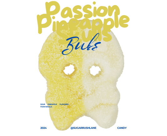 BUBS Cool Passion Pineapple Foam Skull Swedish Candy