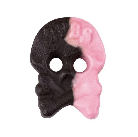 BUBS Raspberry Licorice Skulls Swedish Candy