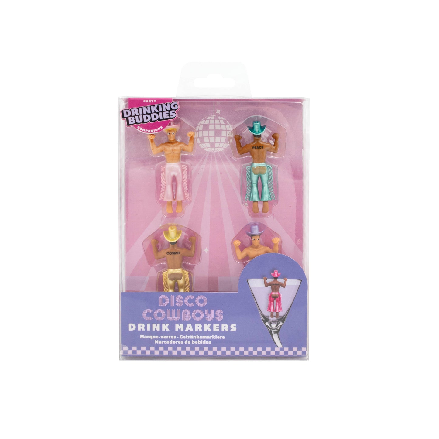 Disco Cowboy Drink Charms/Markers (4-Pack)