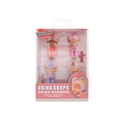 Western Drink Chaps Drink Charms/Markers (4-Pack)