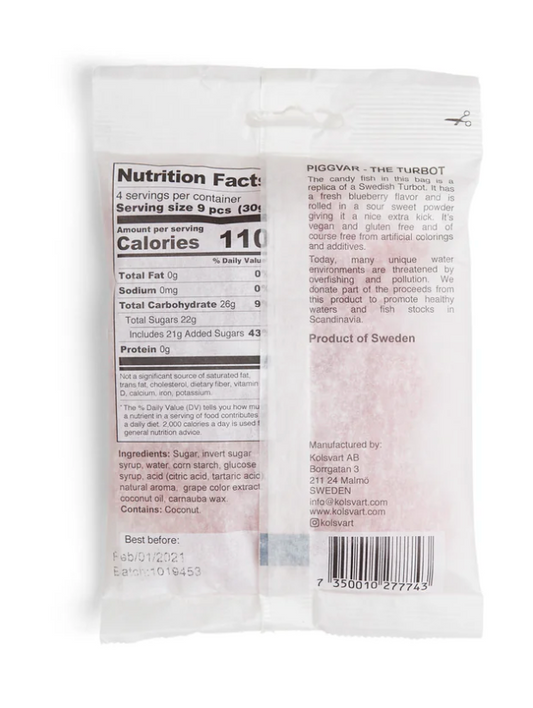 Kolsvart Sour Blueberry Gummy Fish