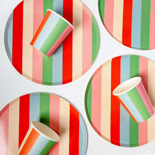 Striped Paper Cups (x 12) - Striped Collection